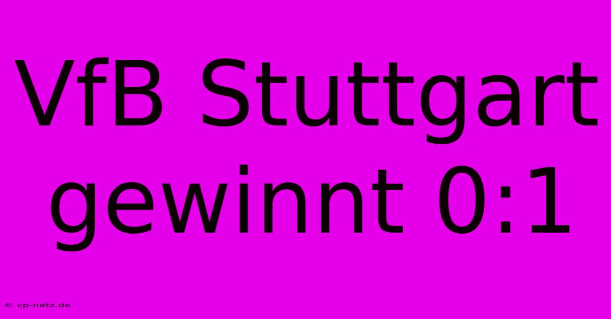 VfB Stuttgart Gewinnt 0:1