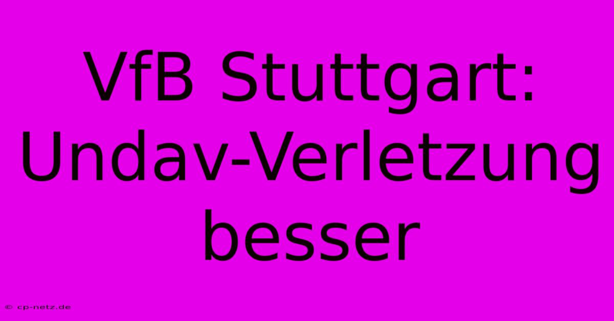 VfB Stuttgart: Undav-Verletzung Besser