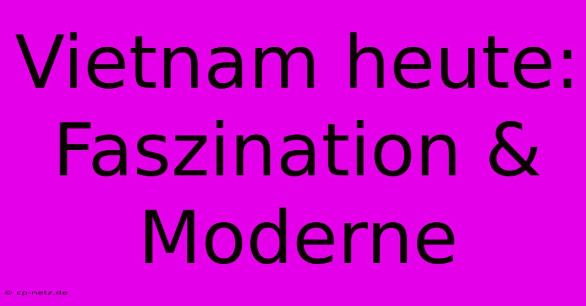 Vietnam Heute: Faszination & Moderne