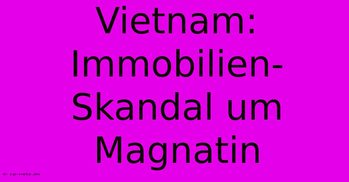 Vietnam: Immobilien-Skandal Um Magnatin