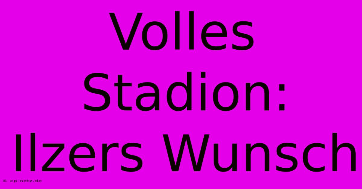 Volles Stadion: Ilzers Wunsch