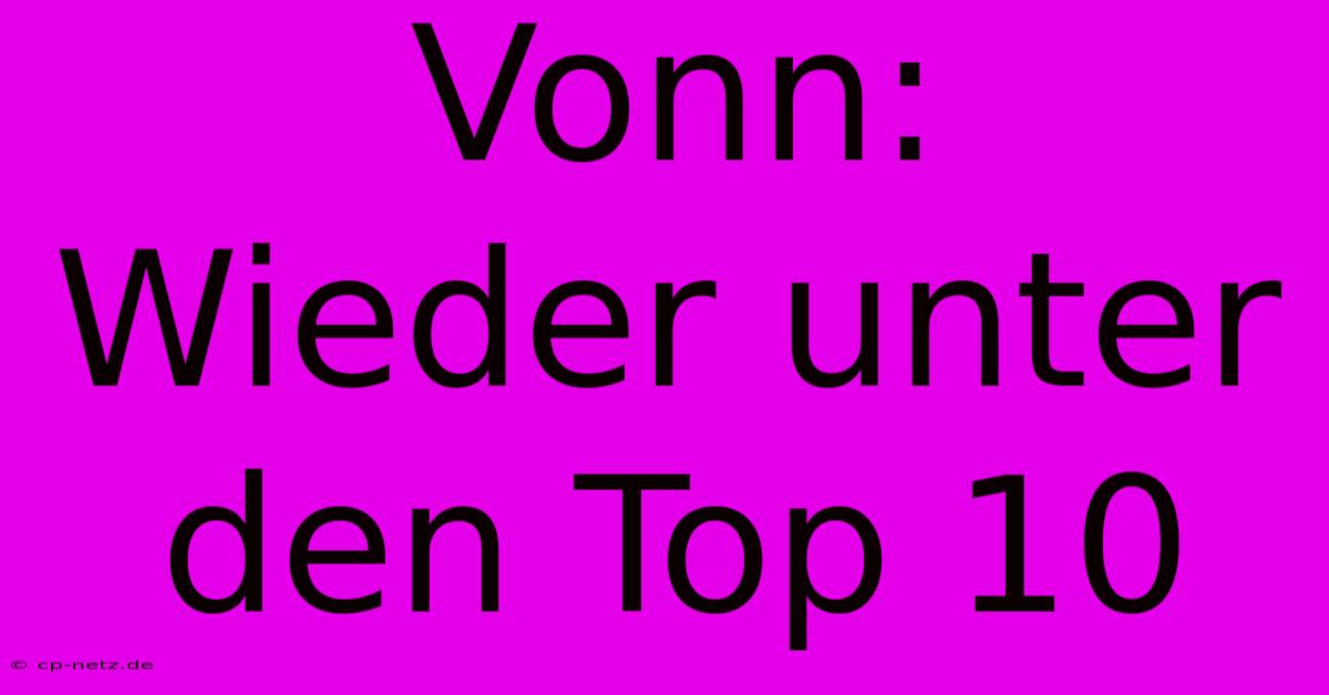 Vonn:  Wieder Unter Den Top 10