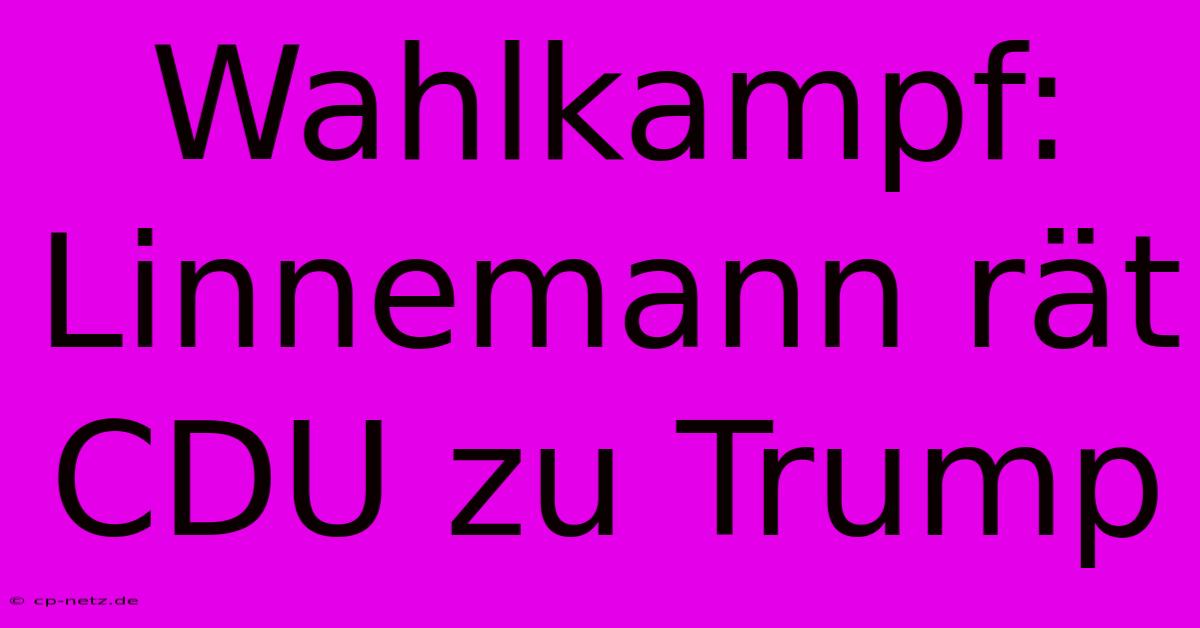 Wahlkampf: Linnemann Rät CDU Zu Trump