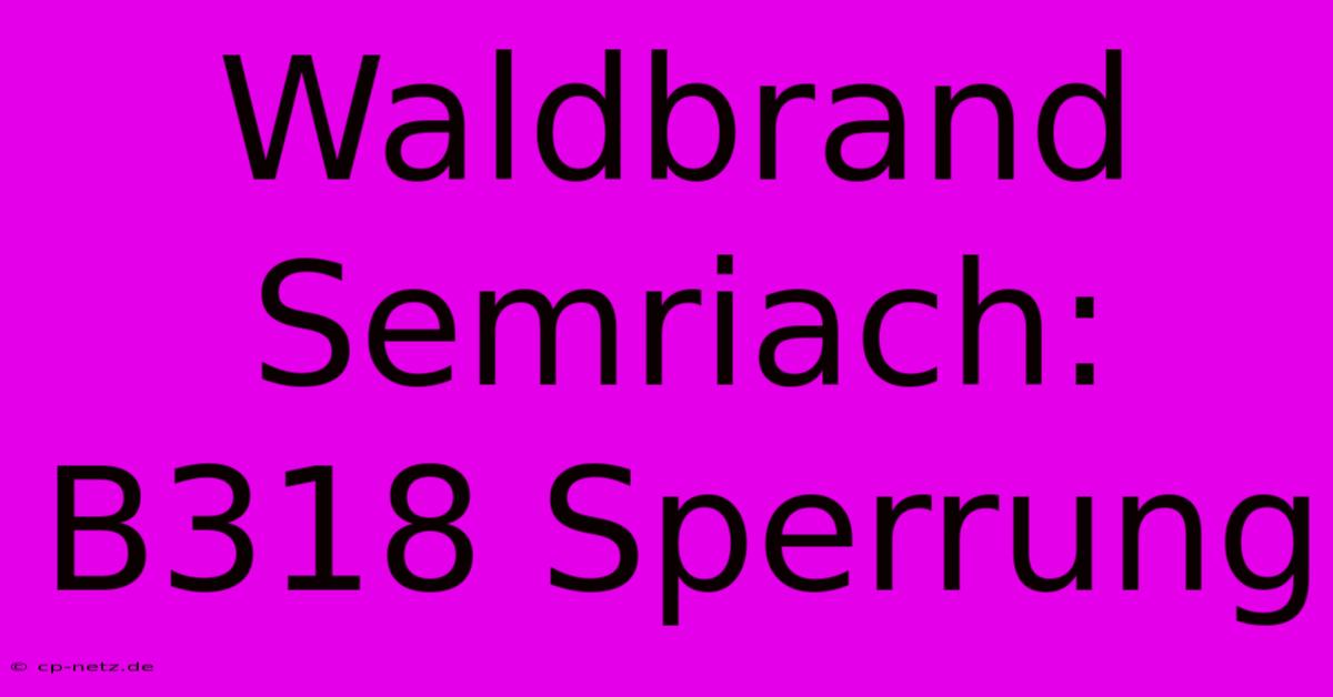 Waldbrand Semriach: B318 Sperrung