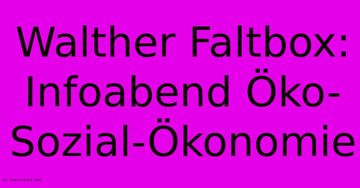 Walther Faltbox: Infoabend Öko-Sozial-Ökonomie