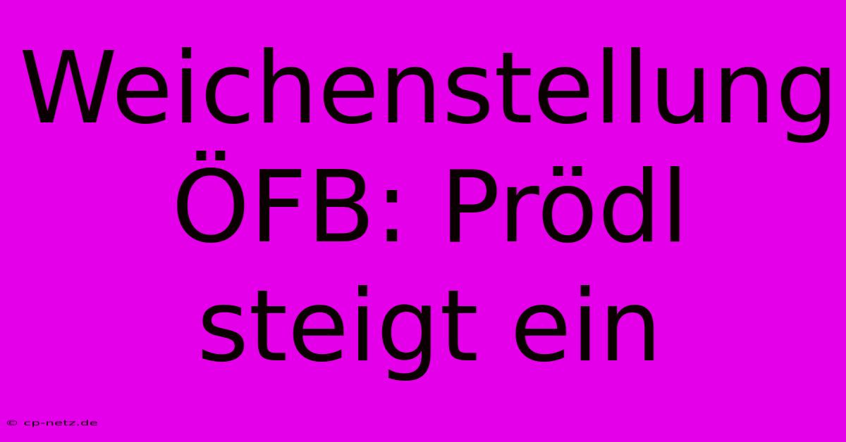 Weichenstellung ÖFB: Prödl Steigt Ein