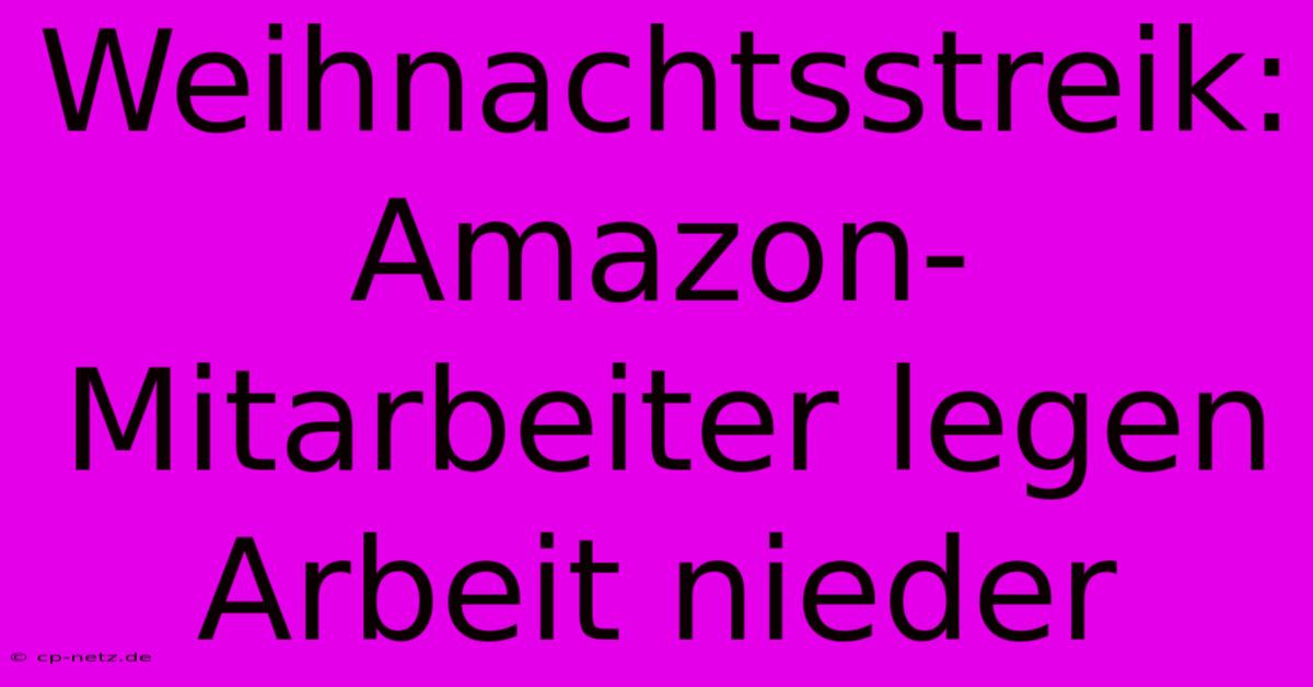 Weihnachtsstreik: Amazon-Mitarbeiter Legen Arbeit Nieder