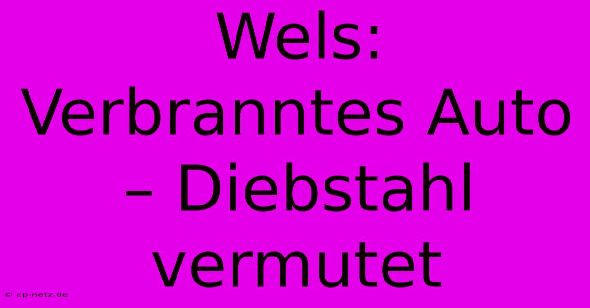 Wels:  Verbranntes Auto – Diebstahl Vermutet