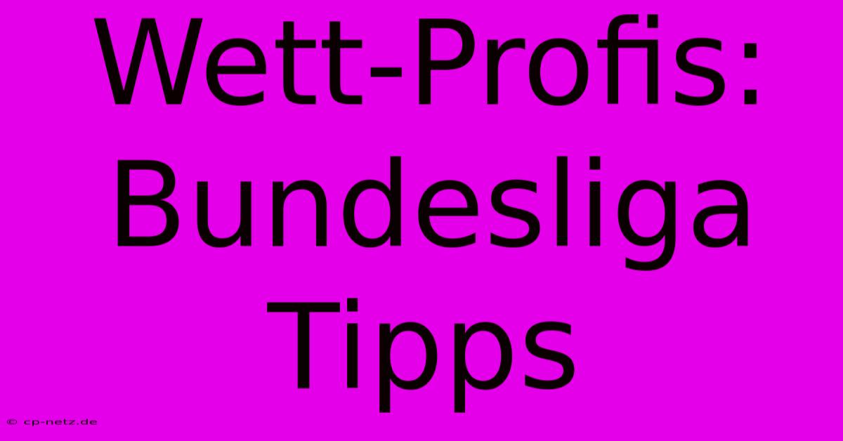 Wett-Profis: Bundesliga Tipps