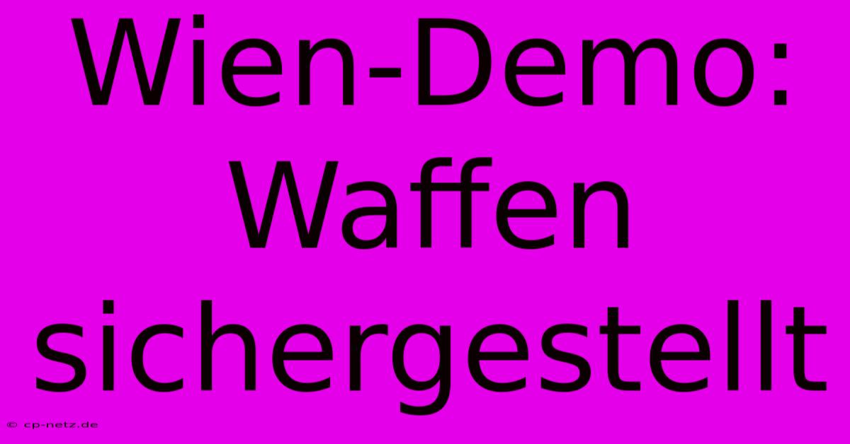 Wien-Demo: Waffen Sichergestellt