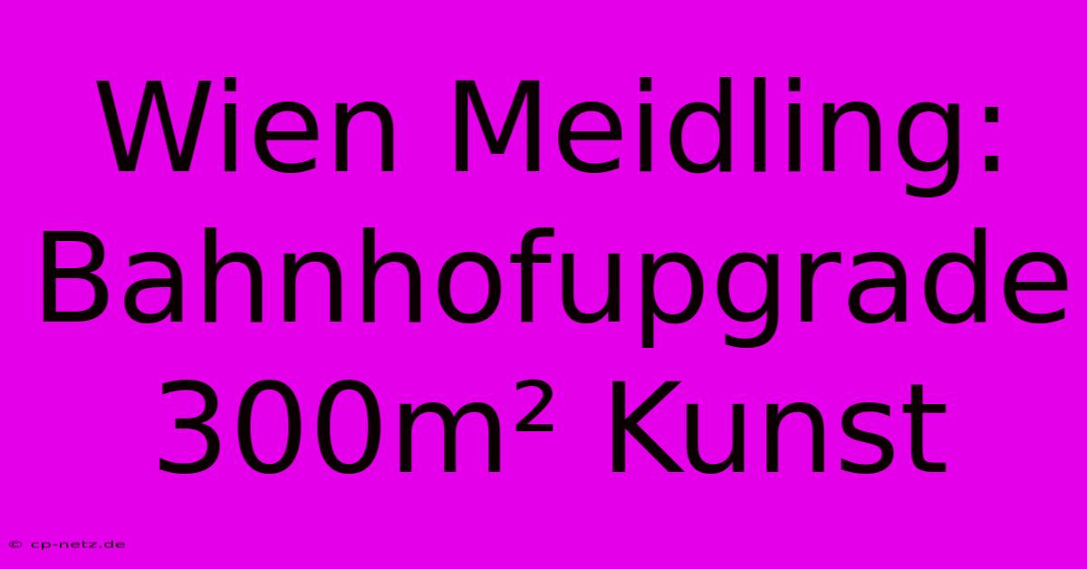 Wien Meidling: Bahnhofupgrade 300m² Kunst