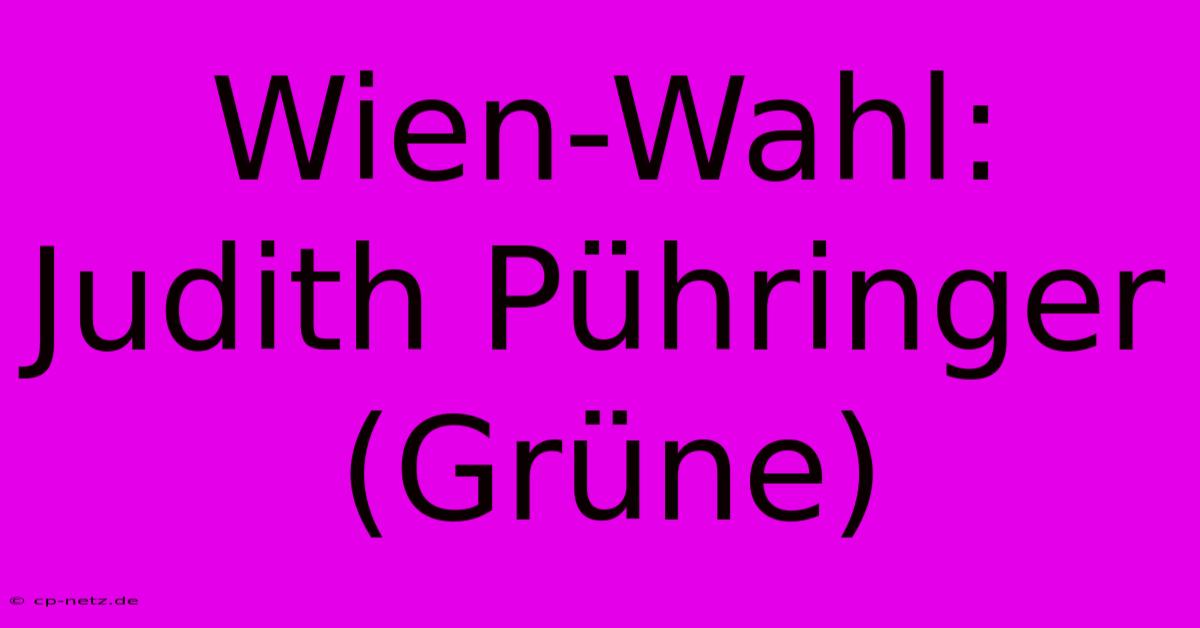 Wien-Wahl: Judith Pühringer (Grüne)