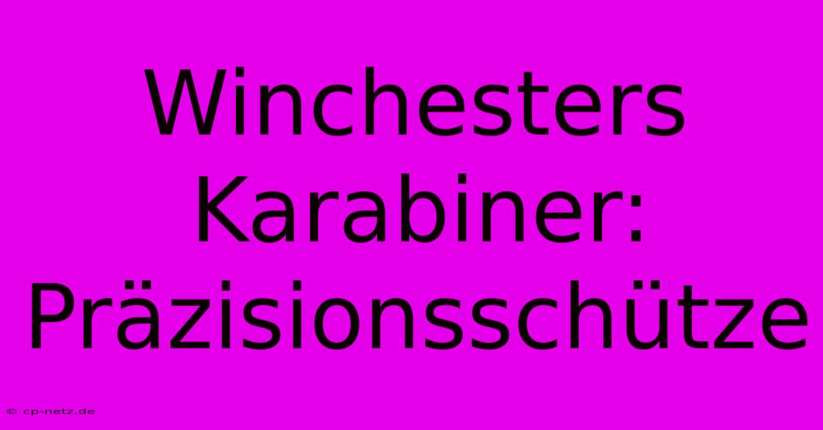 Winchesters Karabiner: Präzisionsschütze