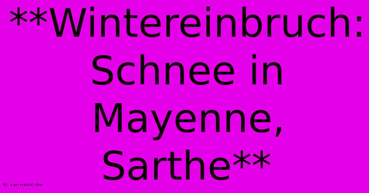 **Wintereinbruch: Schnee In Mayenne, Sarthe**