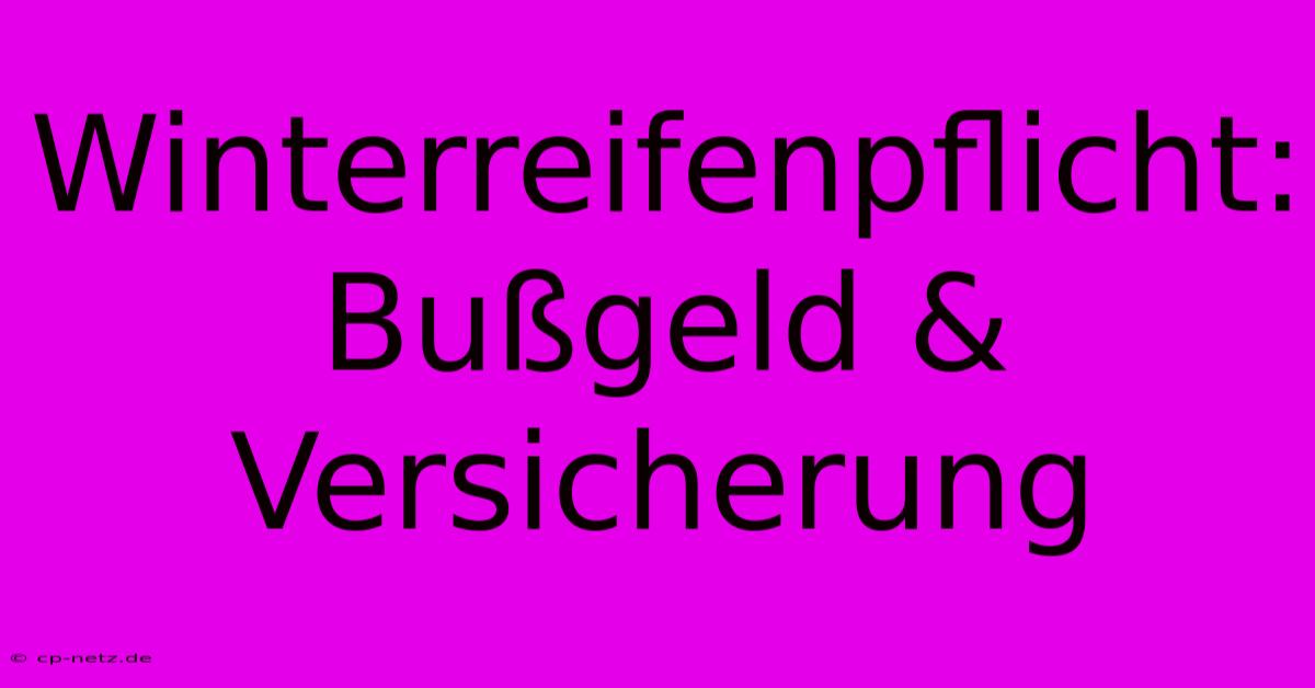 Winterreifenpflicht: Bußgeld & Versicherung