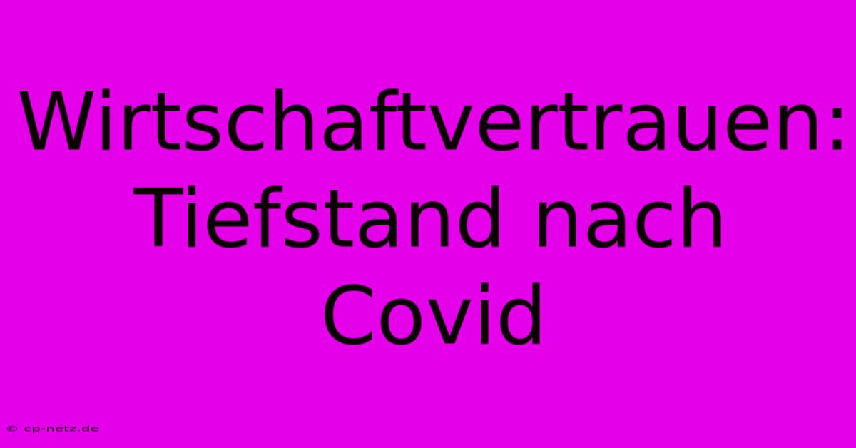 Wirtschaftvertrauen: Tiefstand Nach Covid