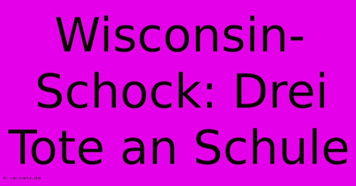 Wisconsin-Schock: Drei Tote An Schule