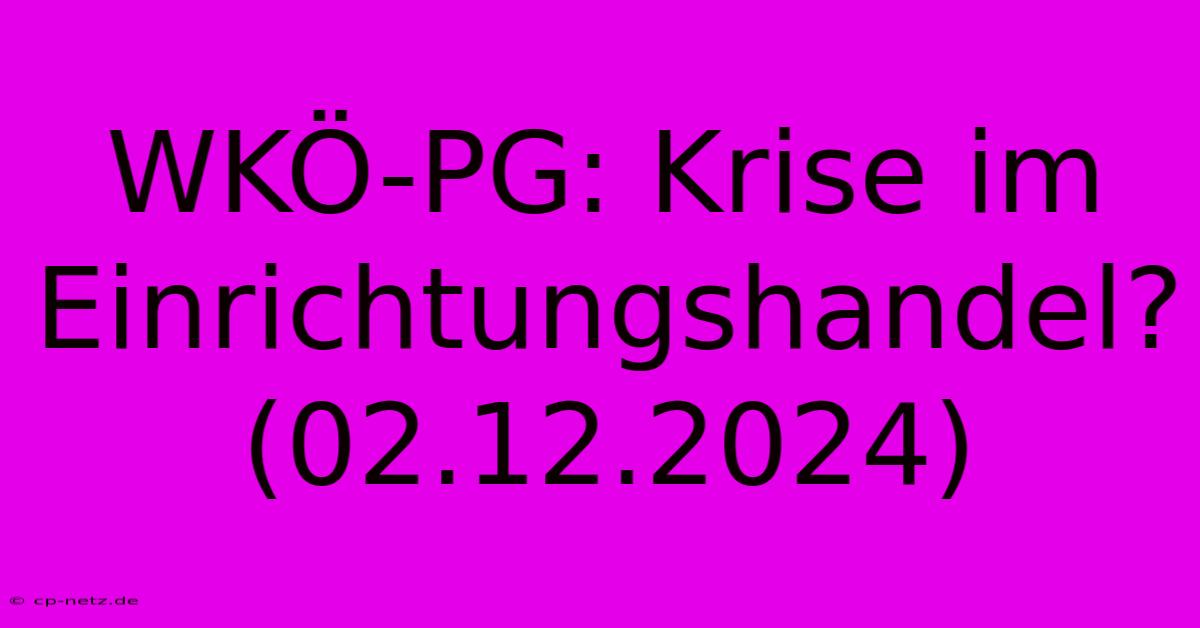 WKÖ-PG: Krise Im Einrichtungshandel? (02.12.2024)