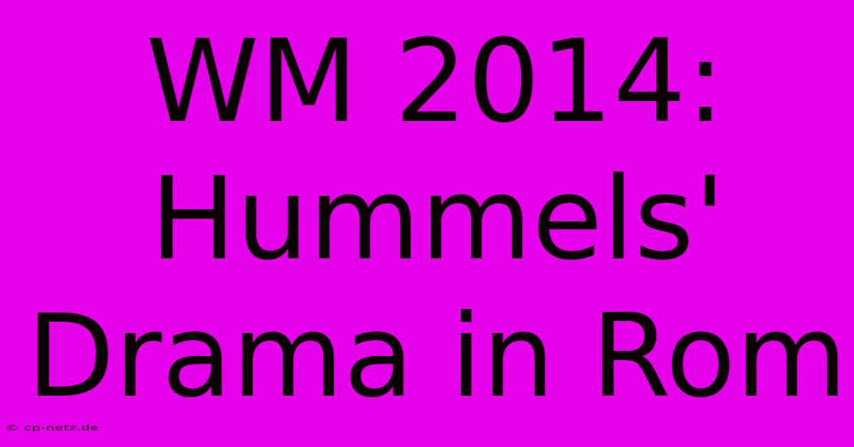 WM 2014: Hummels' Drama In Rom