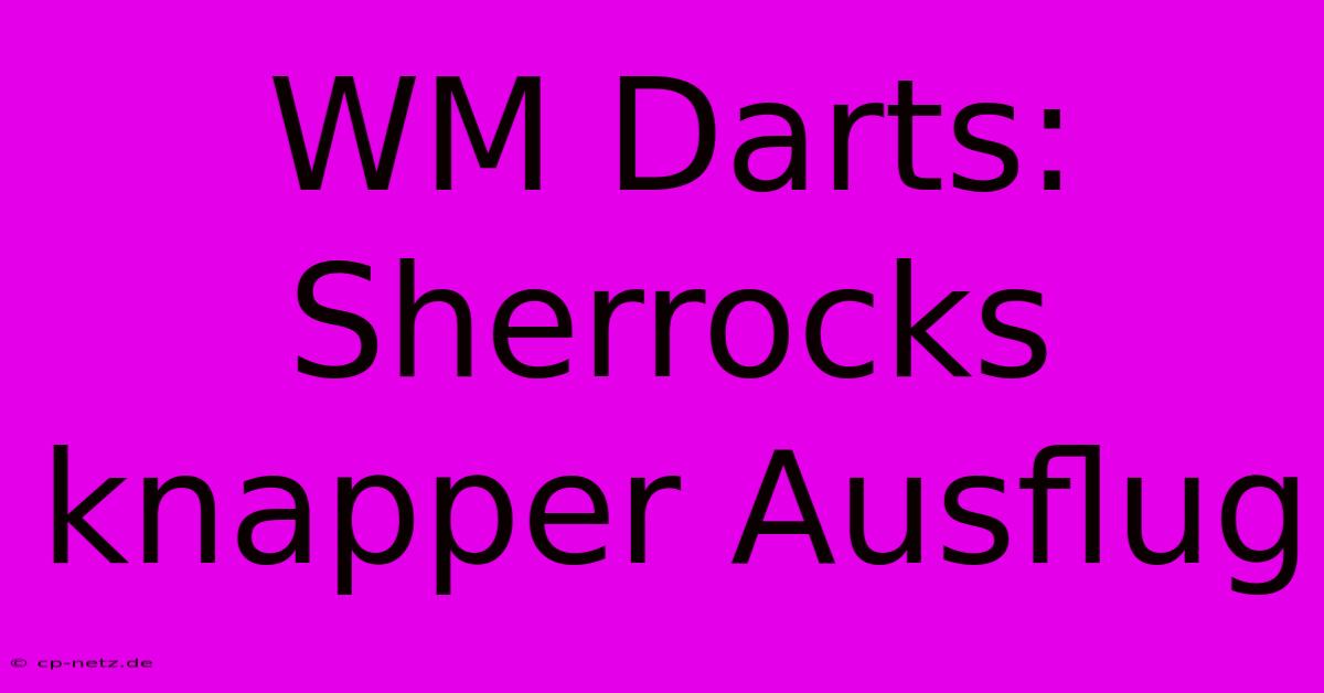 WM Darts: Sherrocks Knapper Ausflug