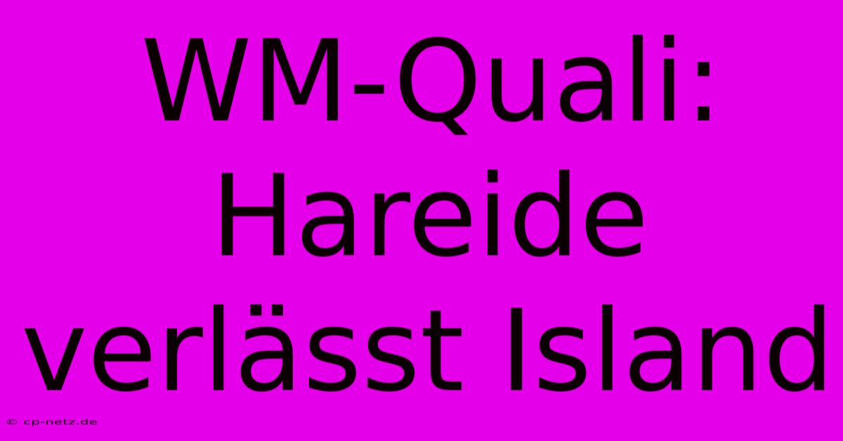 WM-Quali: Hareide Verlässt Island