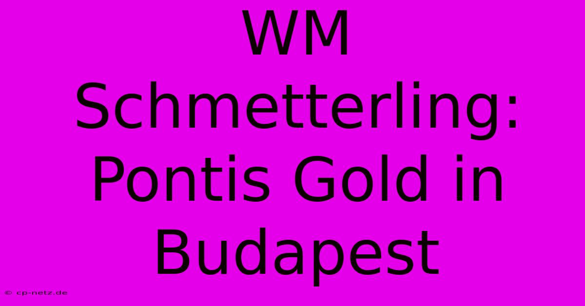 WM Schmetterling: Pontis Gold In Budapest