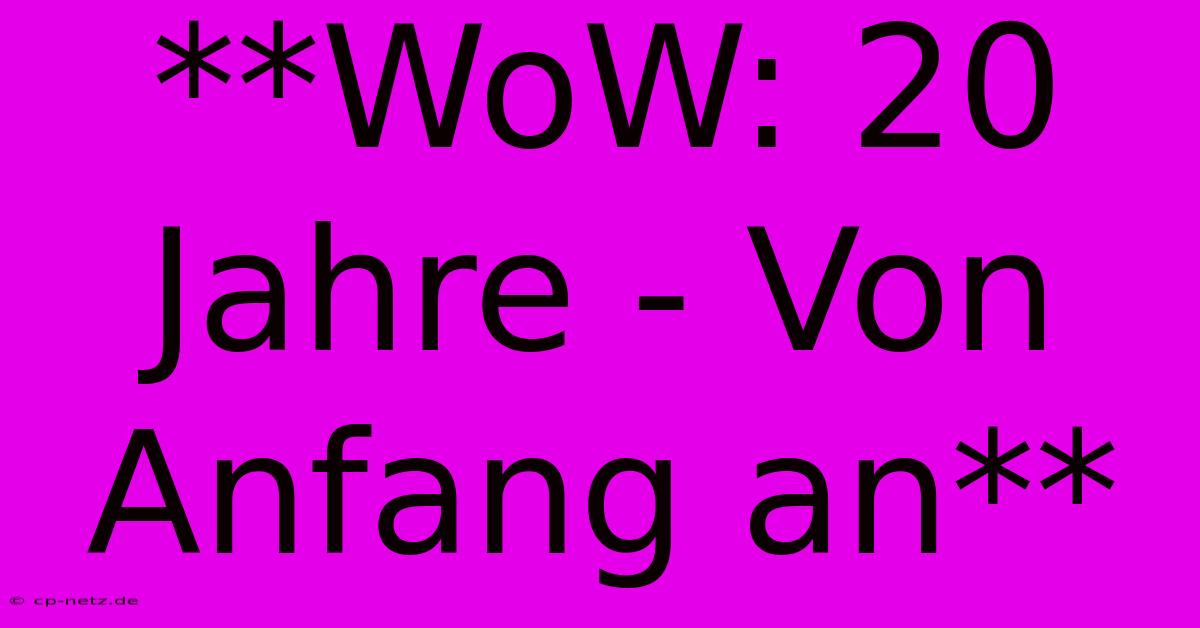 **WoW: 20 Jahre - Von Anfang An** 