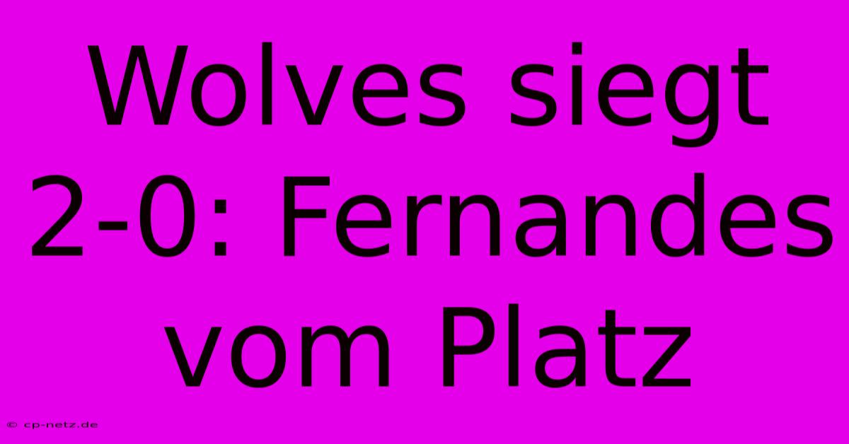 Wolves Siegt 2-0: Fernandes Vom Platz