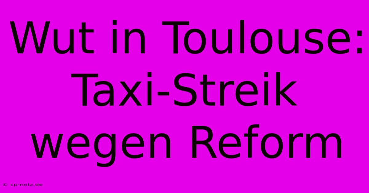 Wut In Toulouse: Taxi-Streik Wegen Reform