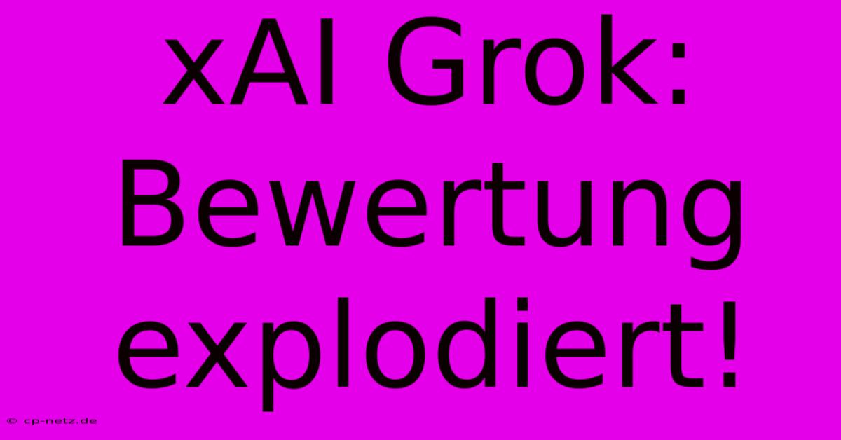 XAI Grok: Bewertung Explodiert!