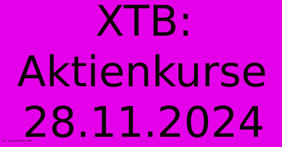 XTB: Aktienkurse 28.11.2024