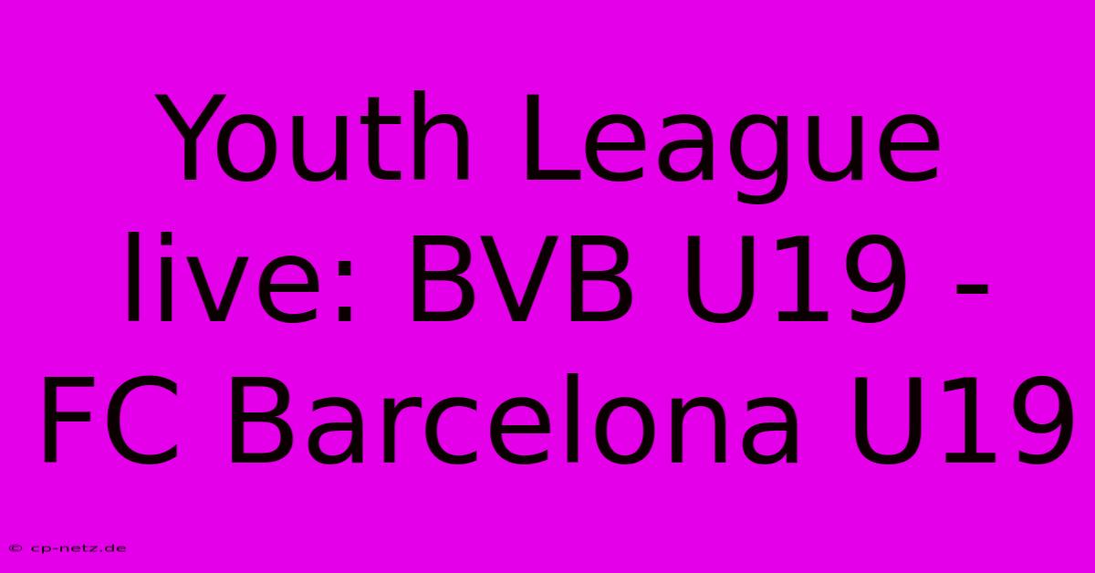 Youth League Live: BVB U19 - FC Barcelona U19