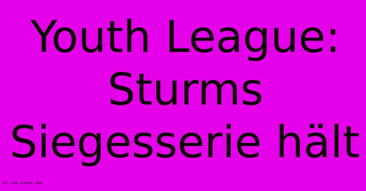 Youth League: Sturms Siegesserie Hält