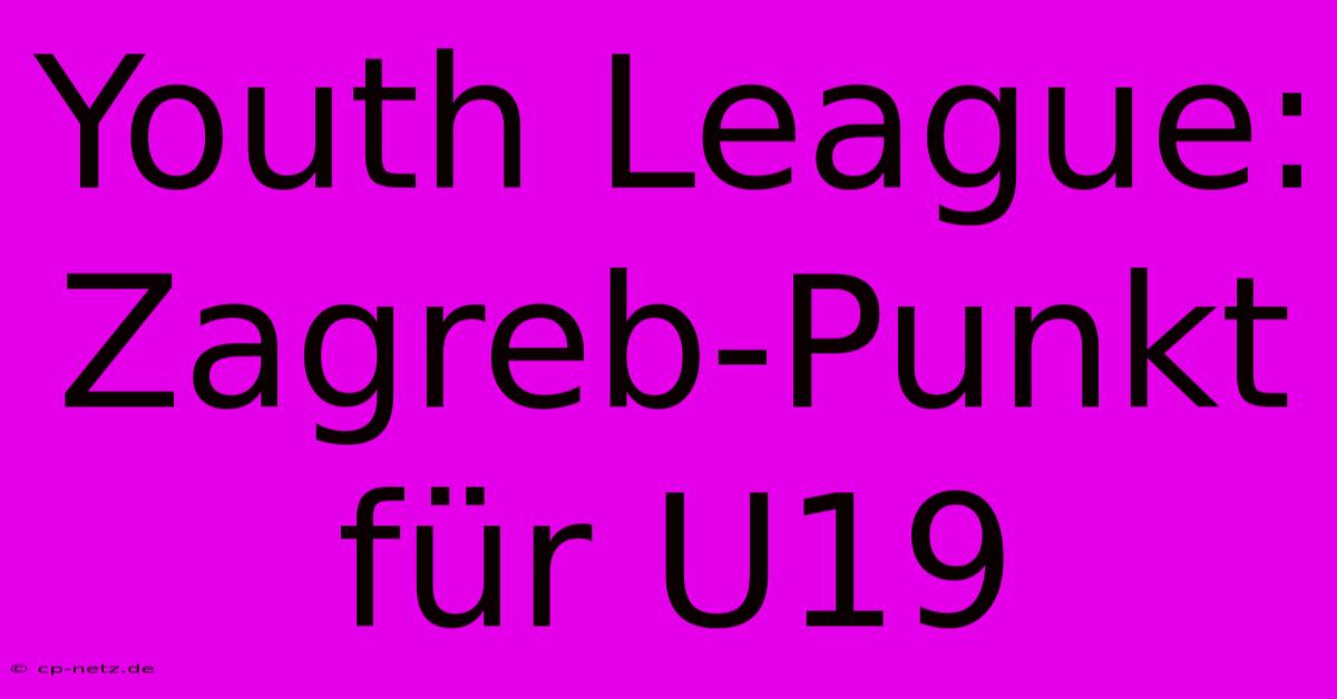 Youth League: Zagreb-Punkt Für U19