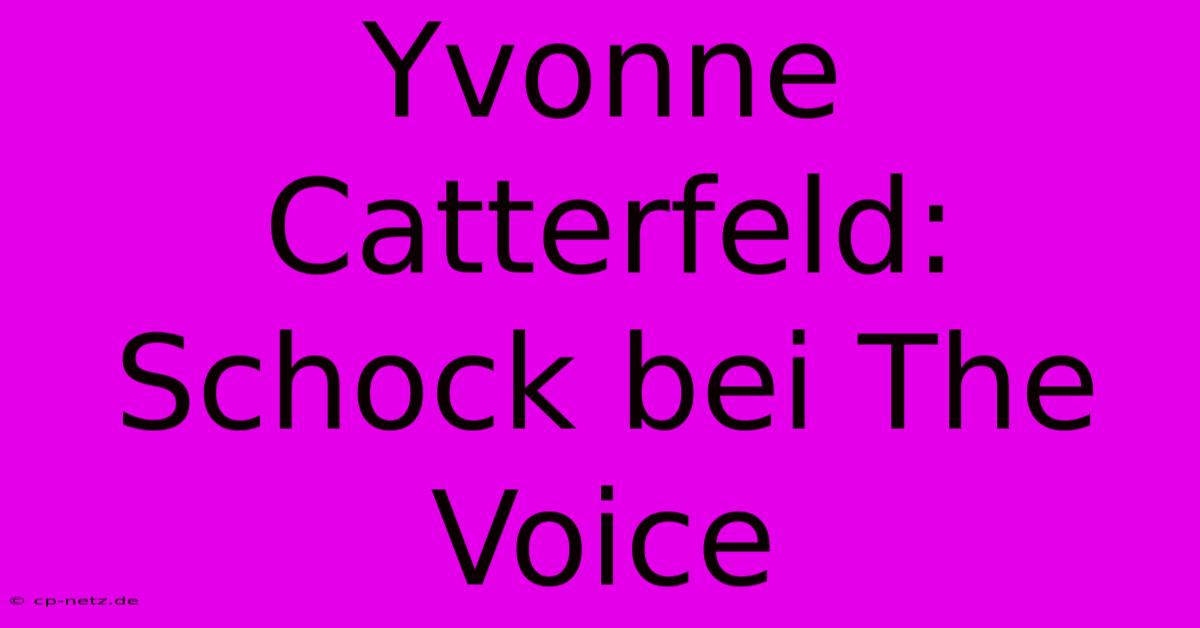 Yvonne Catterfeld: Schock Bei The Voice