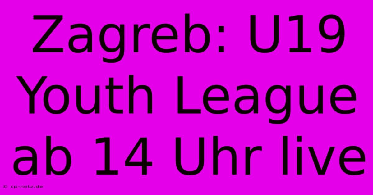 Zagreb: U19 Youth League Ab 14 Uhr Live