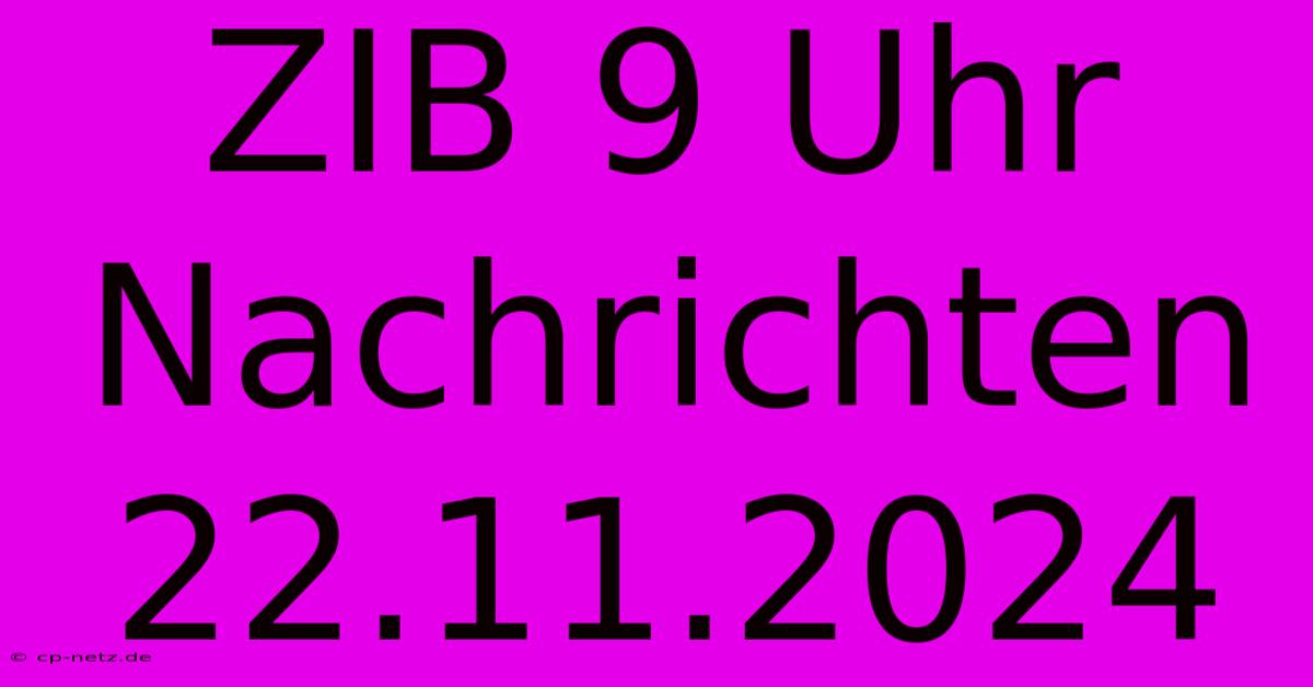 ZIB 9 Uhr Nachrichten 22.11.2024