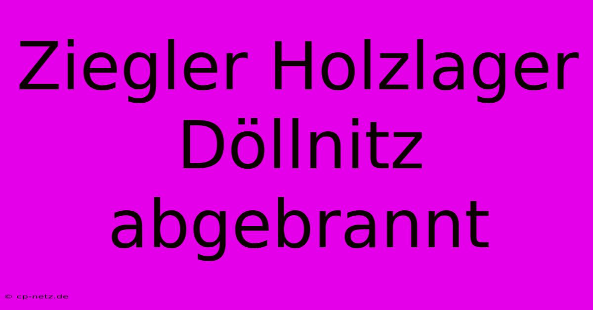 Ziegler Holzlager Döllnitz Abgebrannt