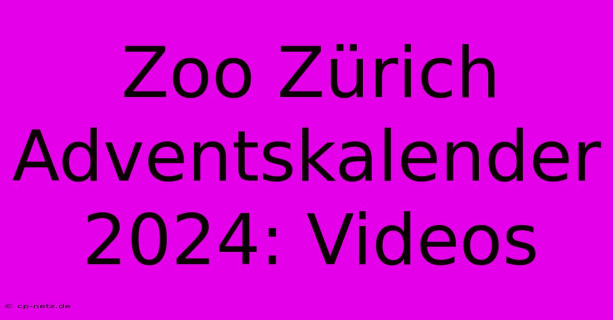 Zoo Zürich Adventskalender 2024: Videos