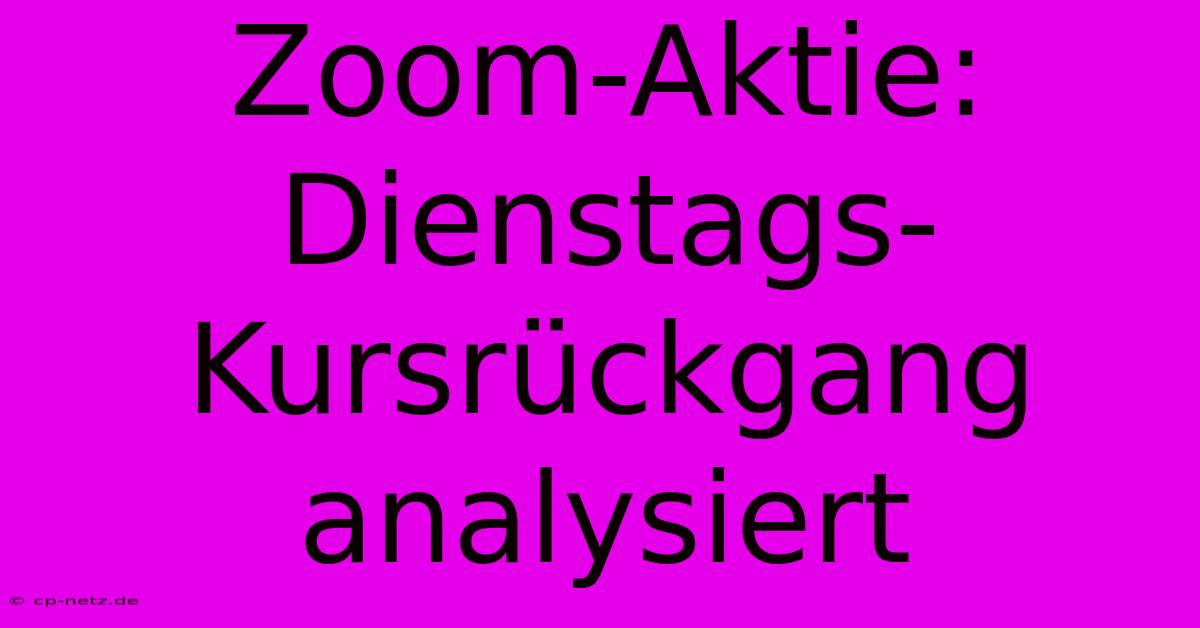 Zoom-Aktie: Dienstags-Kursrückgang Analysiert