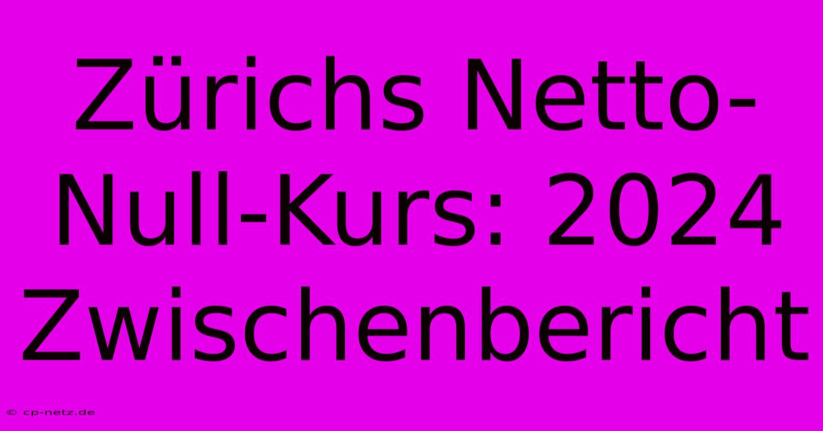 Zürichs Netto-Null-Kurs: 2024 Zwischenbericht