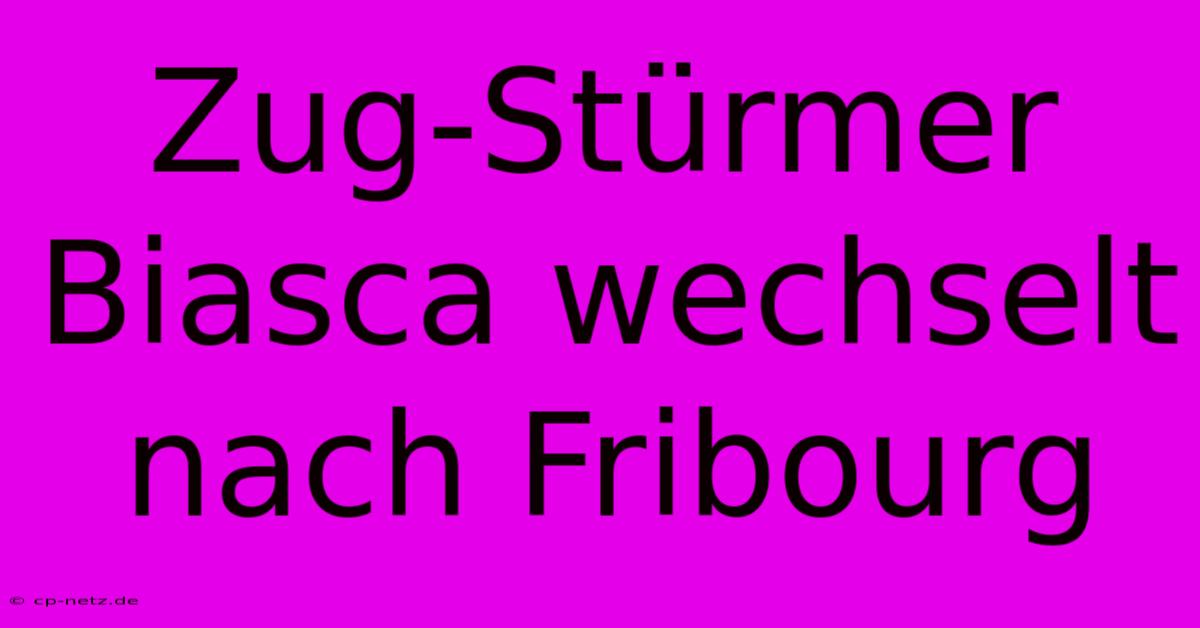 Zug-Stürmer Biasca Wechselt Nach Fribourg