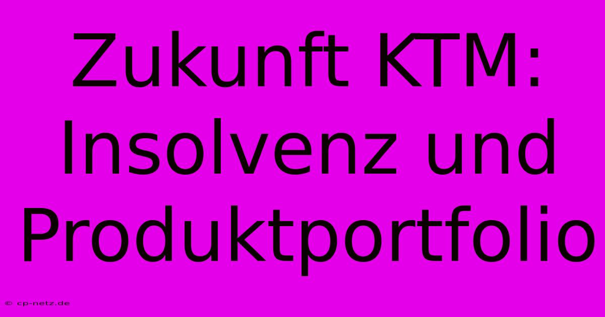 Zukunft KTM: Insolvenz Und Produktportfolio