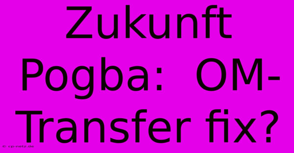 Zukunft Pogba:  OM-Transfer Fix?